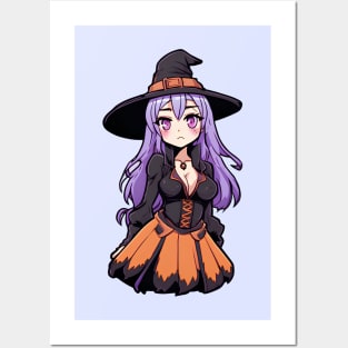 cute anime witch girl Posters and Art